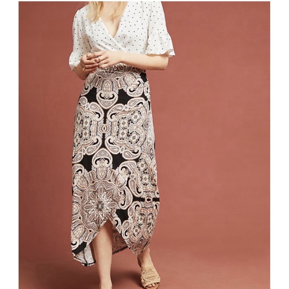 Maeve Anthropologie Corvo Wrap Skirt Womens Medium Paisley Boho Maxi Cottagecore